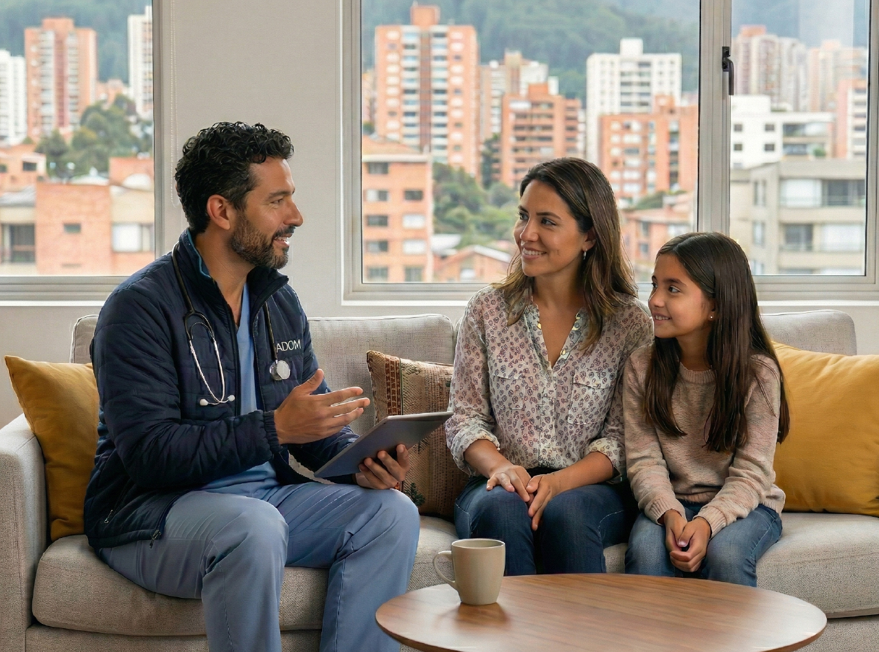 Atención médica en casa antes de 2 horas ADOM Salud en Bogota